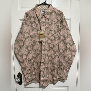 New Mens Wrangler XLT‎ Floral Long Sleeve Snap George Strait Troubadour Relaxed
